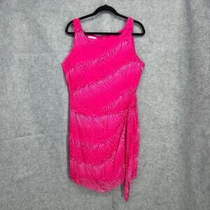 Robbie Bee Dress Womens Size 14 Pink 100%‎ Silk Side Tie Back Zipper, Silk Lined